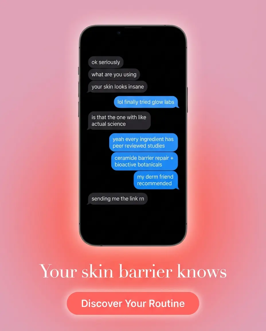 Glow Labs iMessage ad — Your skin barrier is literally texting you right now
