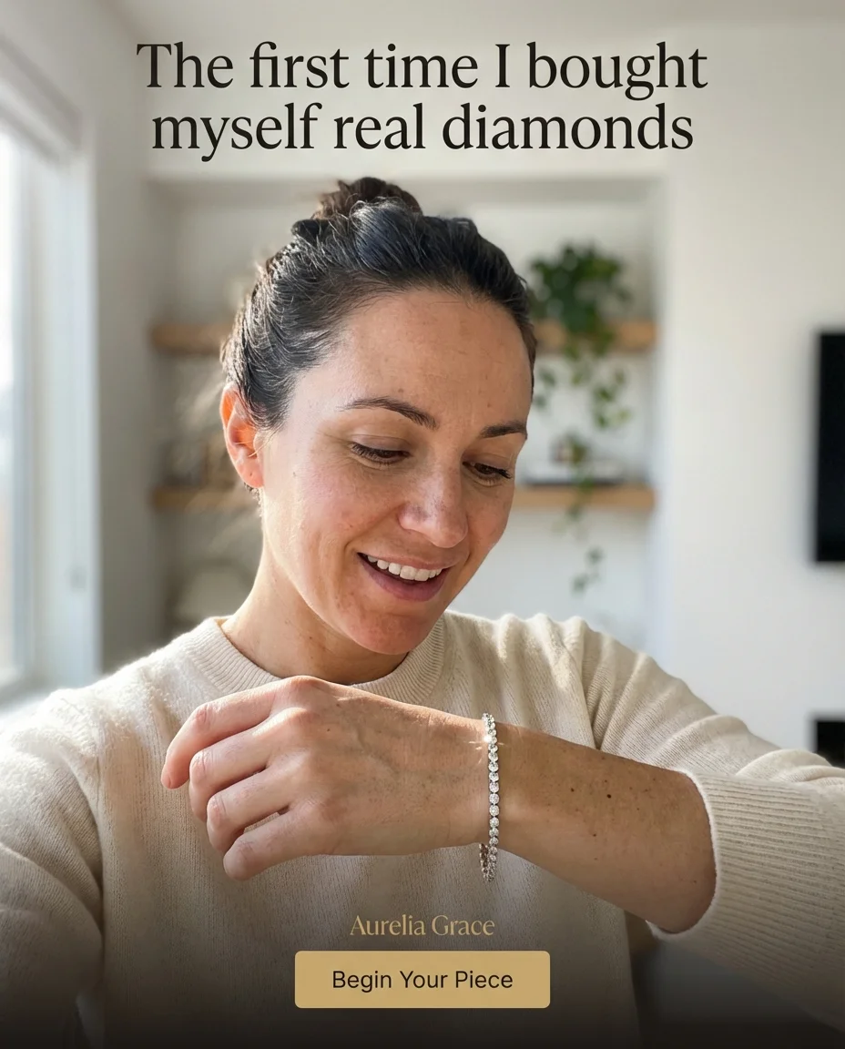 Aurelia Grace UGC ad — The first time I bought myself real diamonds
