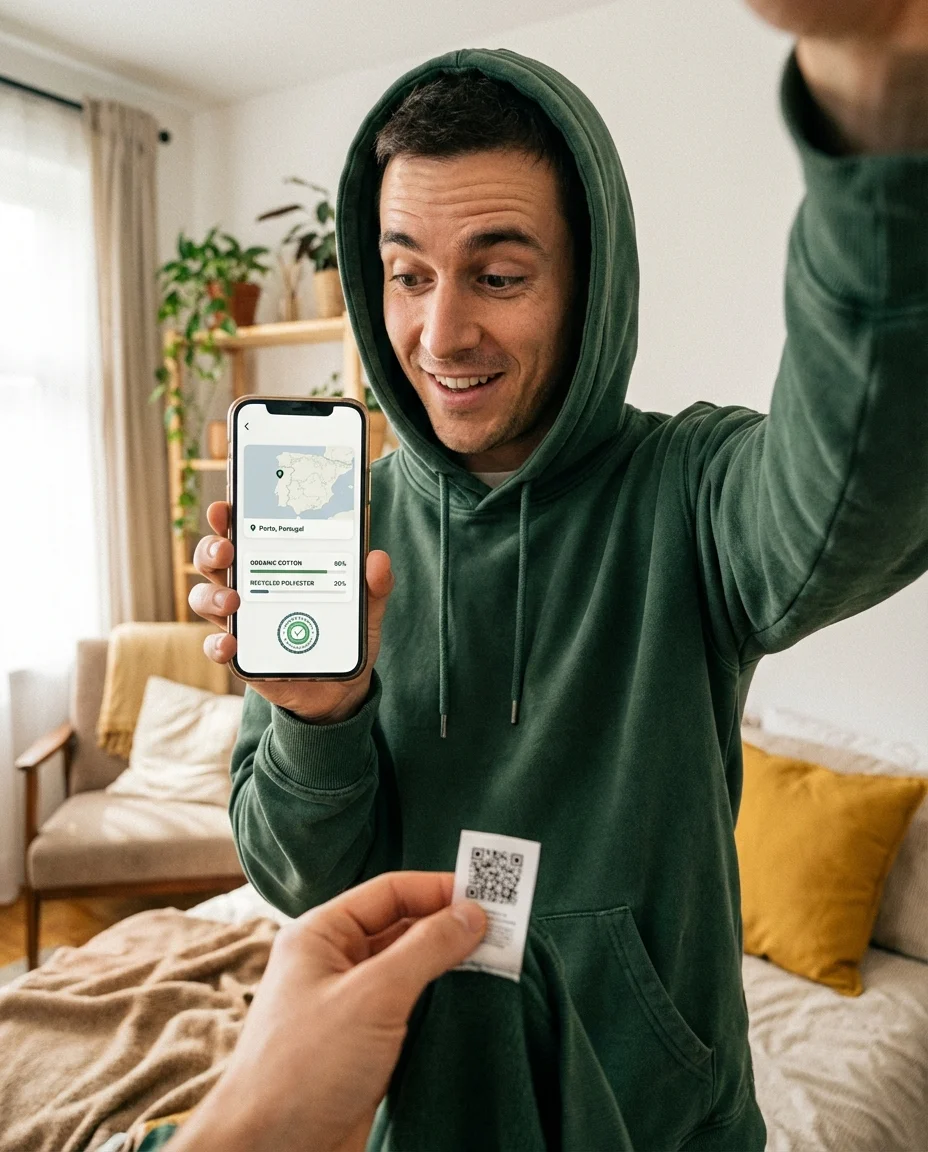 Common Thread UGC ad — I scanned the QR code on my hoodie and this popped up