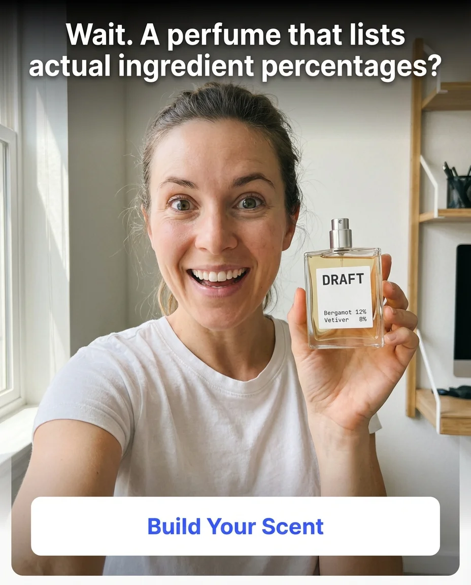 DRAFT UGC ad — Wait. A perfume that lists actual ingredient percentages?